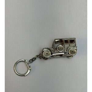 VTG 1910 Rambler Car Logo Keychain – Made in Hong Kong – Silver Tone Metal Auto